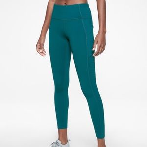 Athleta Contender Laser Cut 7/8 Tight - Green - SP